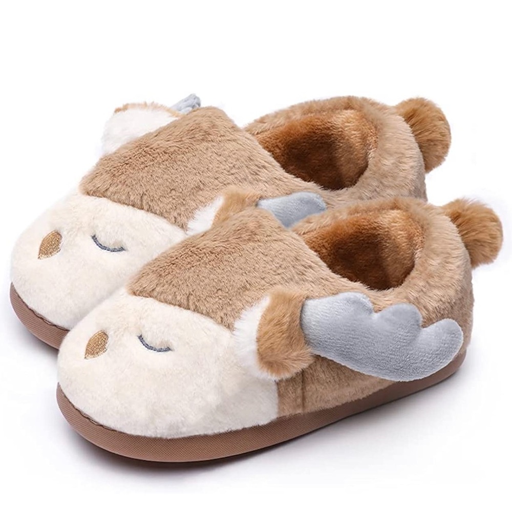 US kid 13-13.5 cute moose slippers